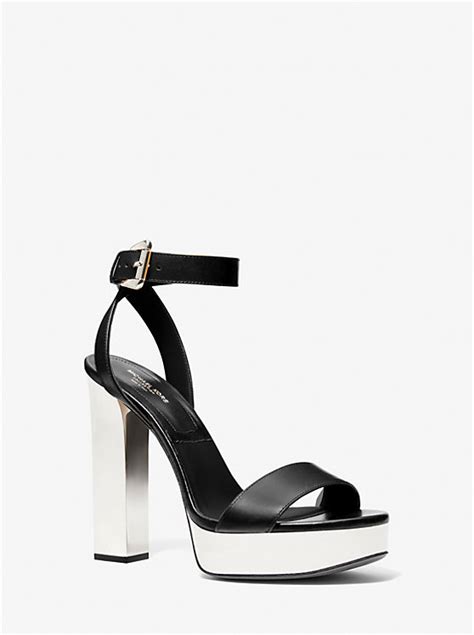 michael kors anabelle|Anabelle Leather Platform Sandal .